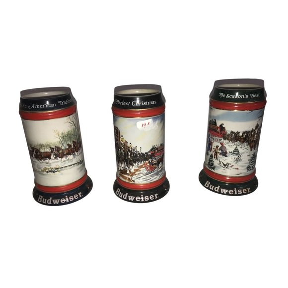 Budweiser Collectible Beer Stein Set (An American Tradition, A Perfect Christmas - Picture 2 of 16